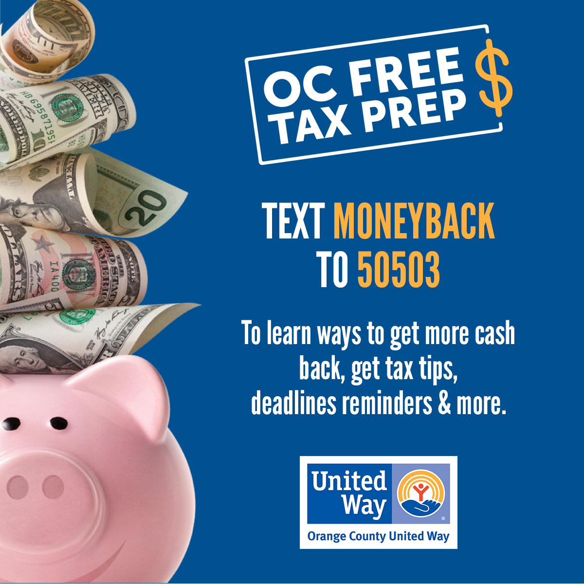 Get Free Money Saving Tax Tip Text Moneyback To 50503 United Way - 